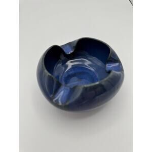 Vintage Pottery Dish Blue